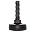 Black fixture leveler with threaded stem and base nut — user-supplied product photograph