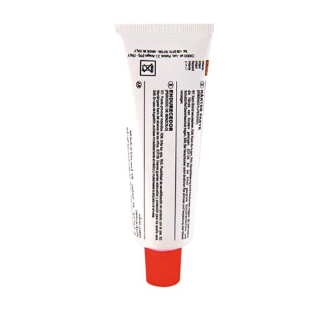 Hardener tube — user-supplied representative photograph; exact product and size require verification