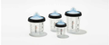 Paint cup system family, available sizes and lid types shown