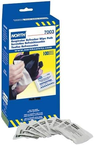 North 7003 respirator refresher wipe pads with alcohol, box of 100